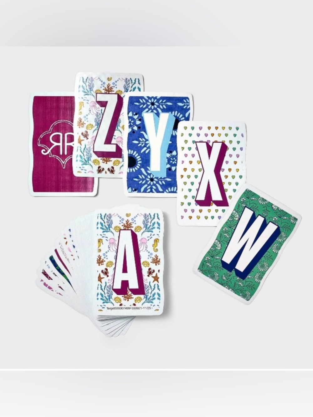 Roller Rabbit 2pc Card Game Set - Pink & Light Blue Paisley - Picture 2 of 5
